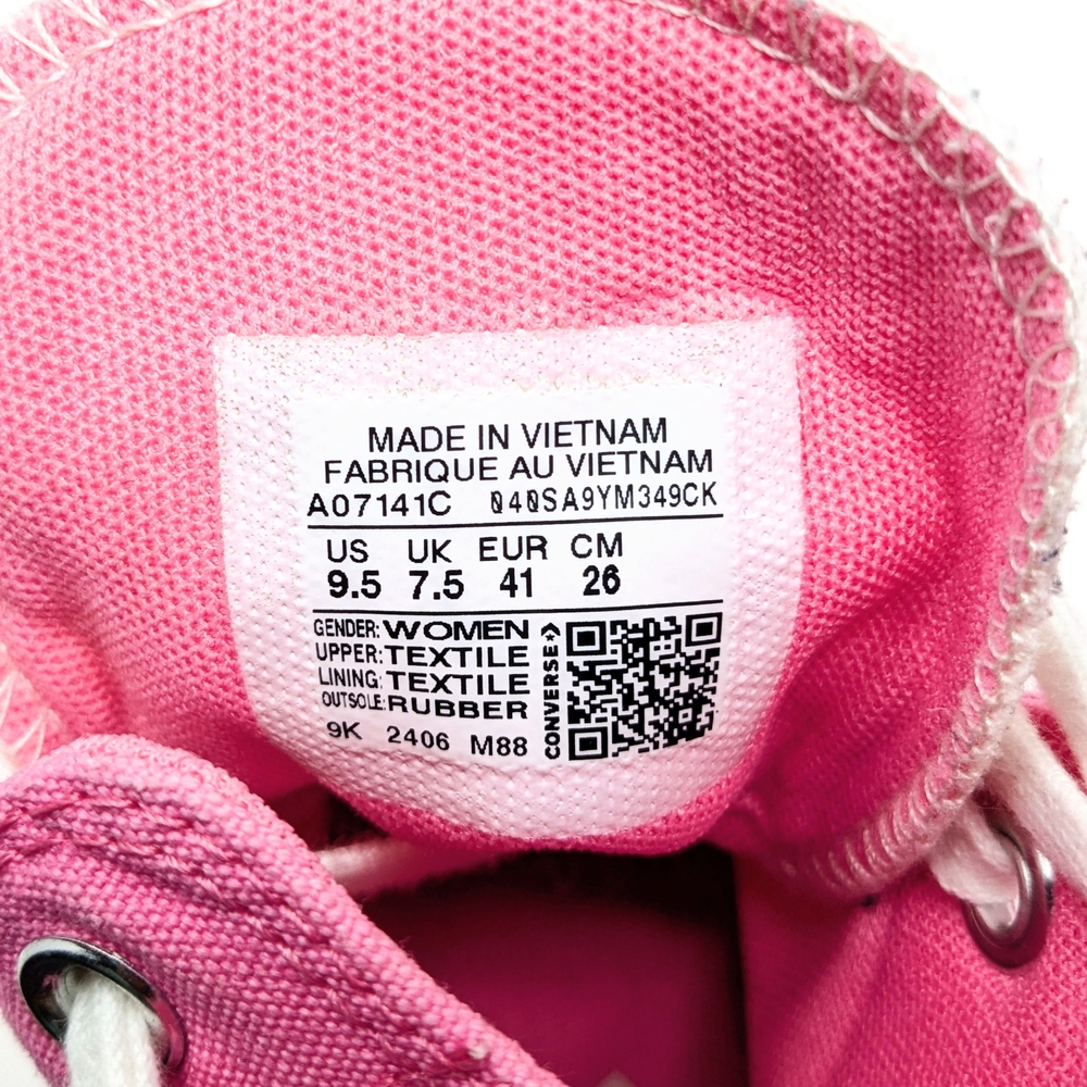 Converse Pink High Top Platform Retro Letterman Womens Sneaker - Picture 4 of 5